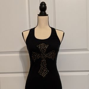 Black Cross Tank Top